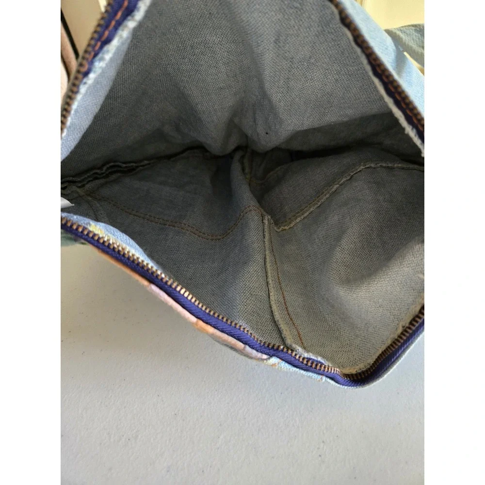 Vintage Shane Denim Shoulder Bag Plaid Patchwork Hobo Messenger Y2K Boho Purse